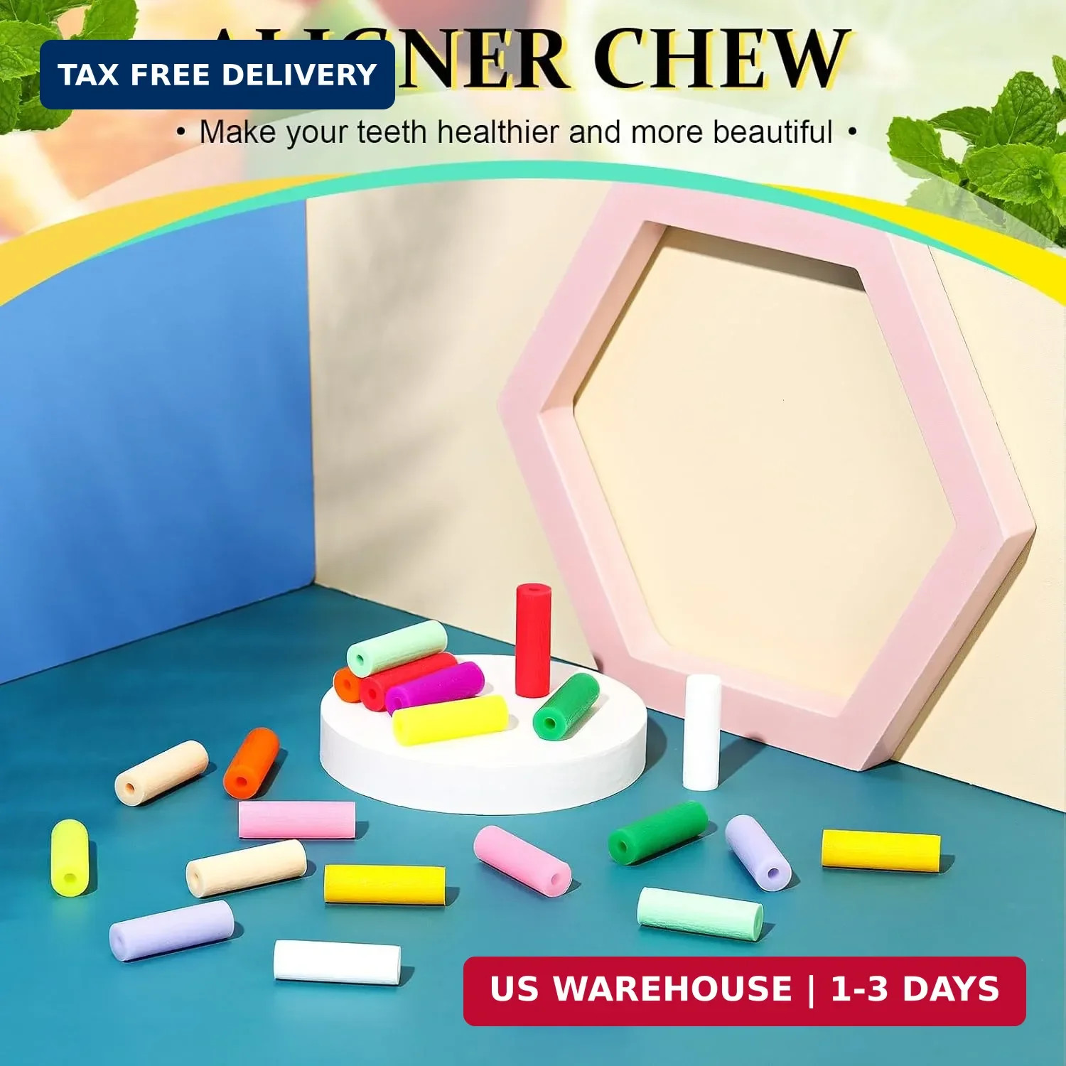 Konohan 110 Pcs Aligner Chew for Aligner Tray Seaters Silicone Chompers Teeth De