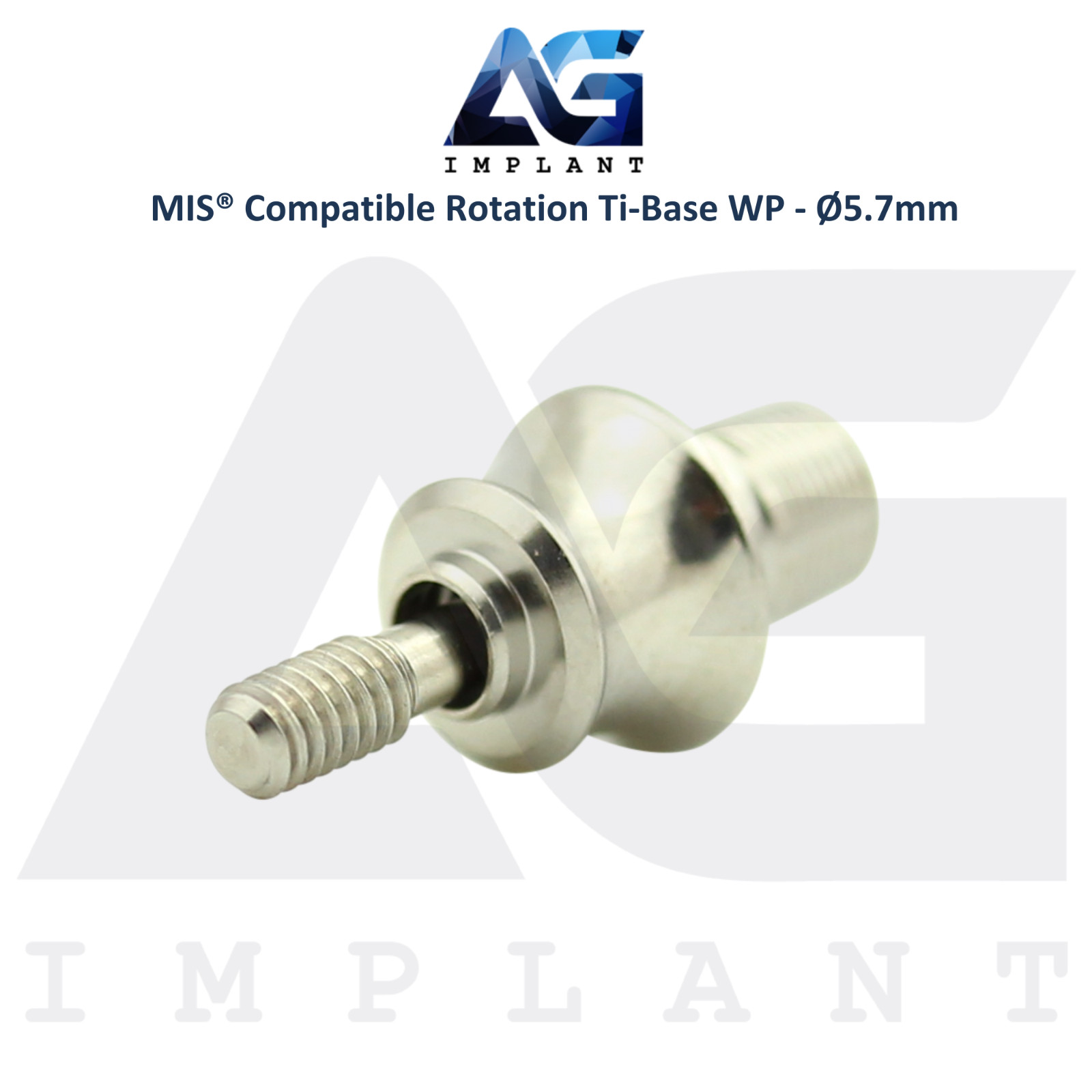 x5 Dental Ti-Base Rotation Ø5.7mm WP Compatible with MIS® Int Hex System 2.45mm
