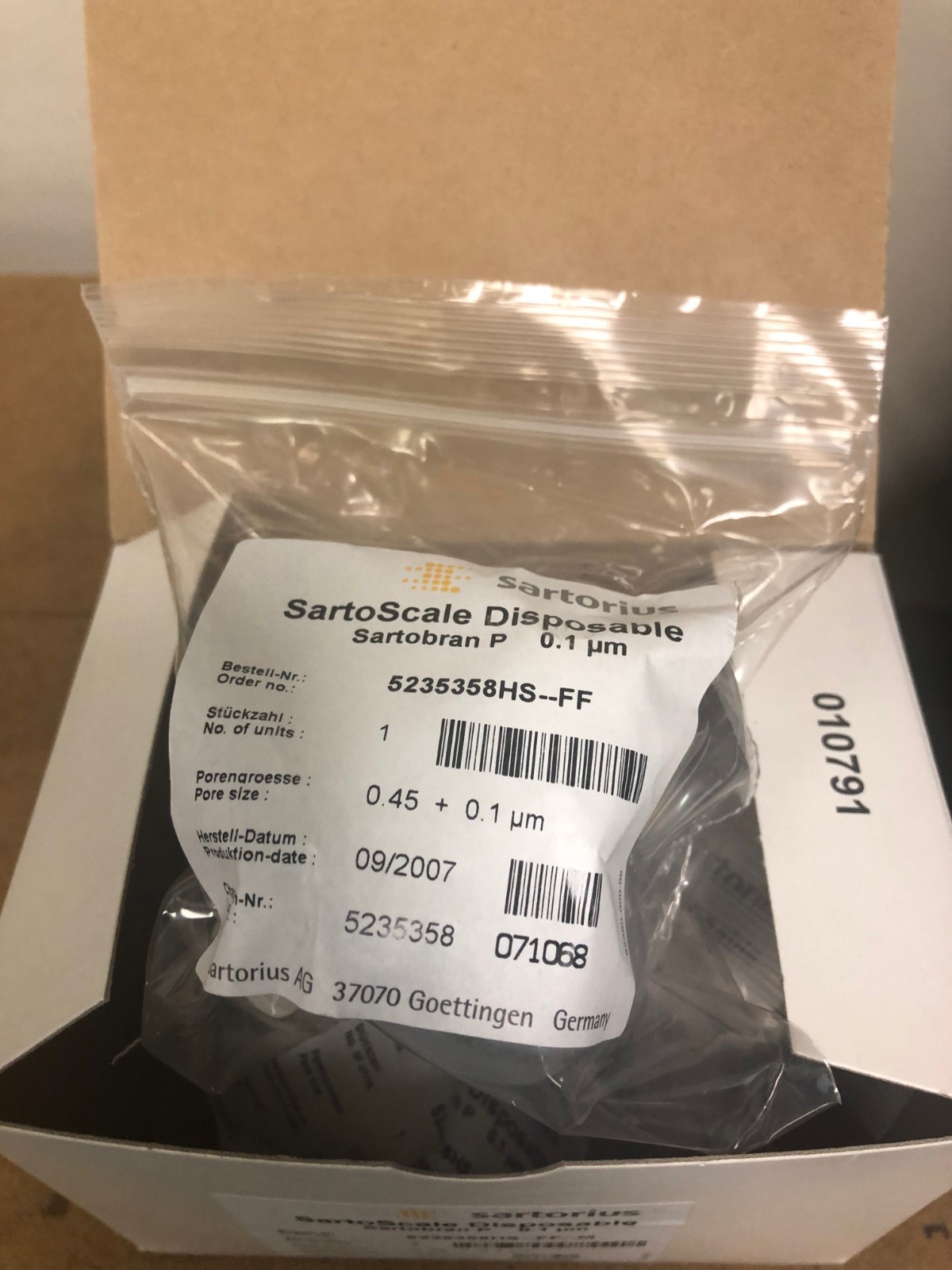 Sartorius 5235358HS–FF–M Sartobran P 0.1 um SartoScale Disposable Lot of 3