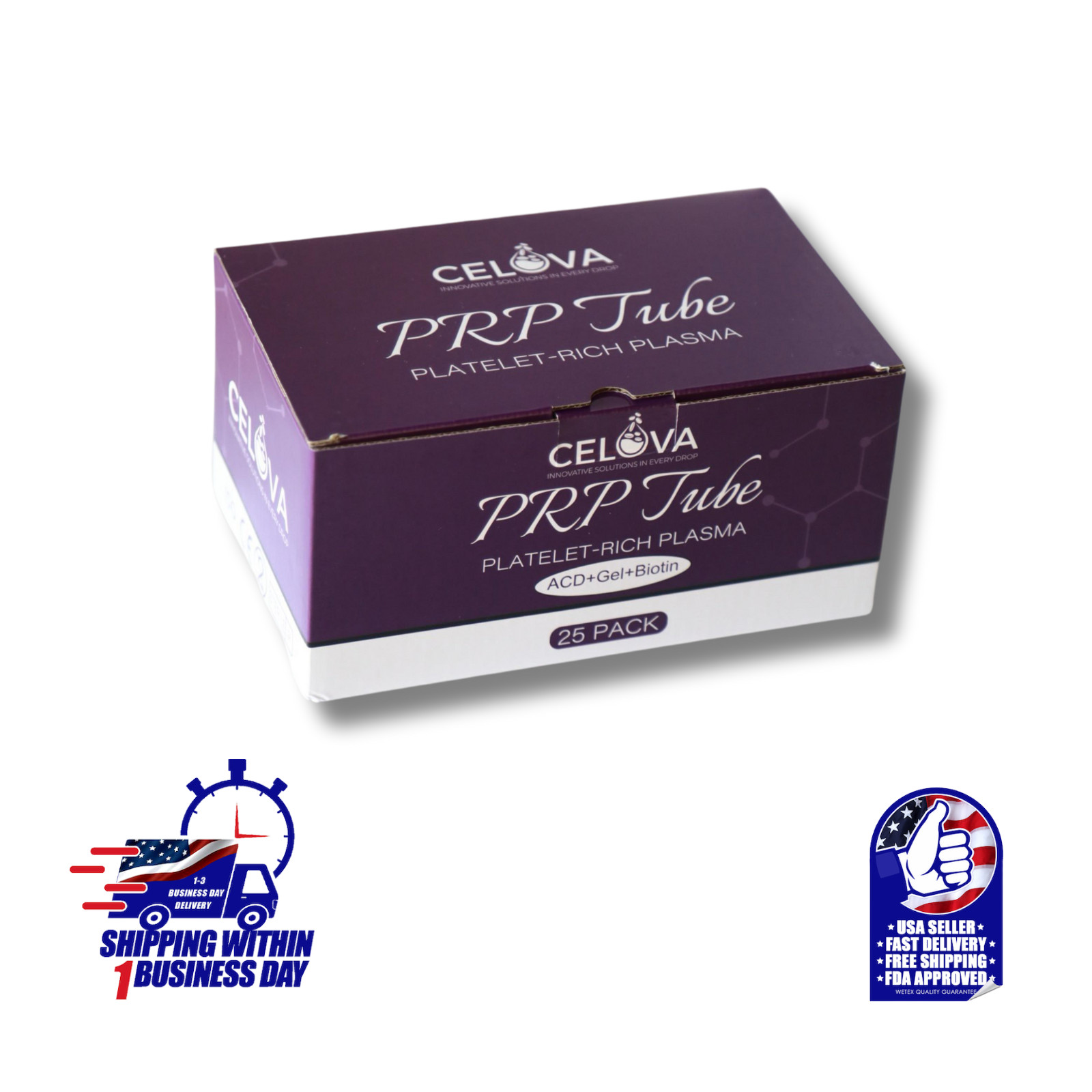 Celova Platelet-Rich Plasma ACD, Gel Separator, and Biotin. 10mL