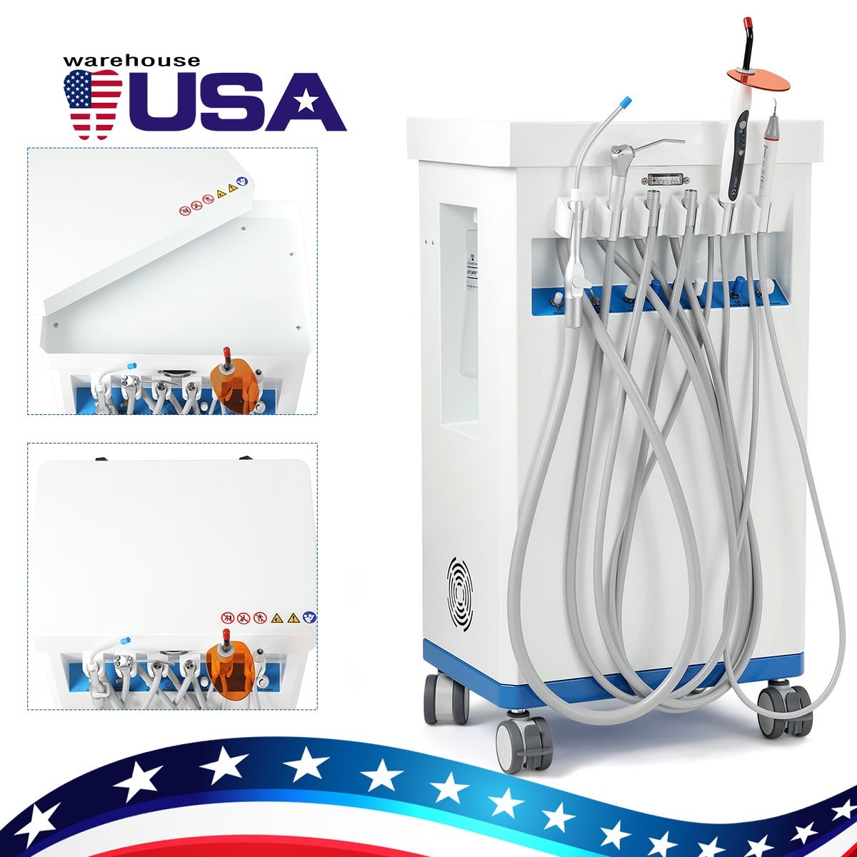 GU-P209 Dental Mobile Delivery Cart Treatment Unit Air Compressor Suction FDA