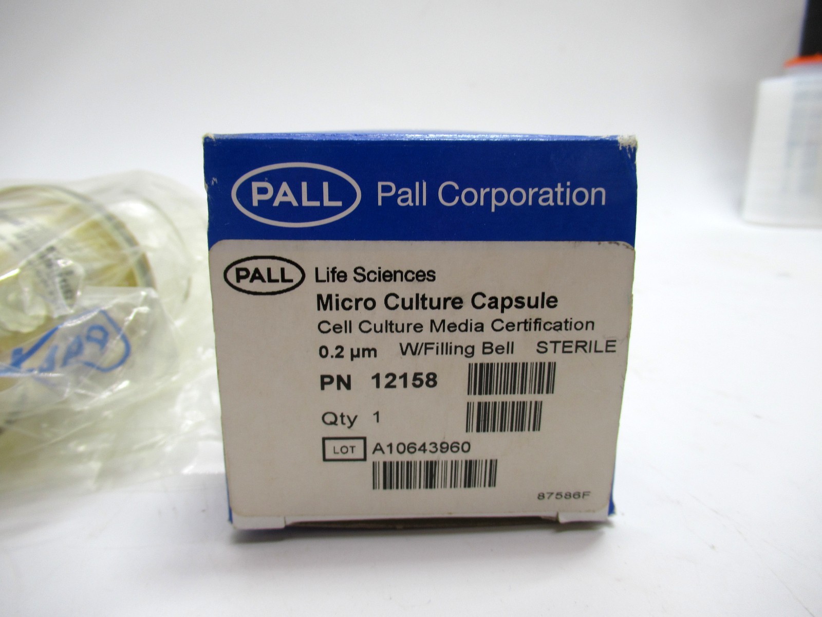 Pall Life Sciences 12158 Micro Culture Capsule With Filling Bell