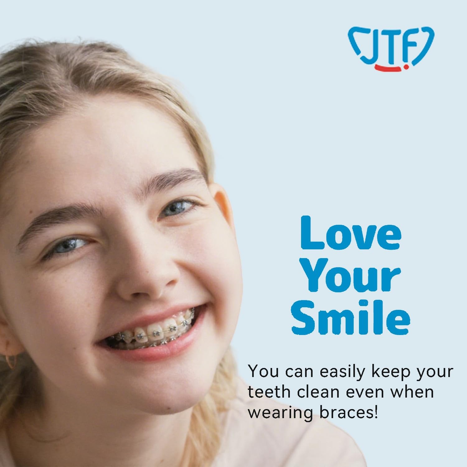 JTF Orthodontic Manual Toothbrush for Braces: 1 Count (Pack of 6), Pink-blue