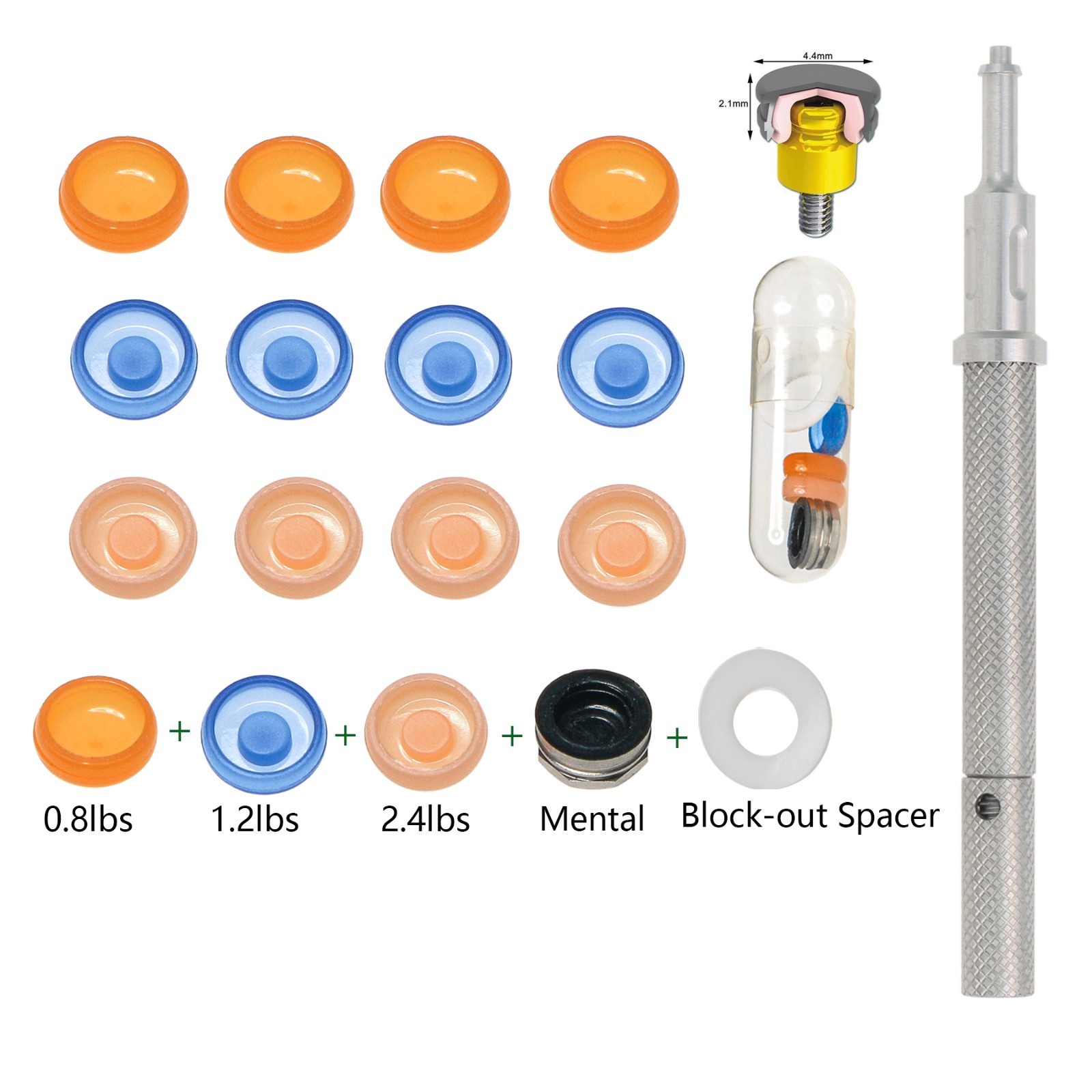Locator Abutment Attachment Retention Cap Inserts Tool For Nobel Active RP 4.3mm