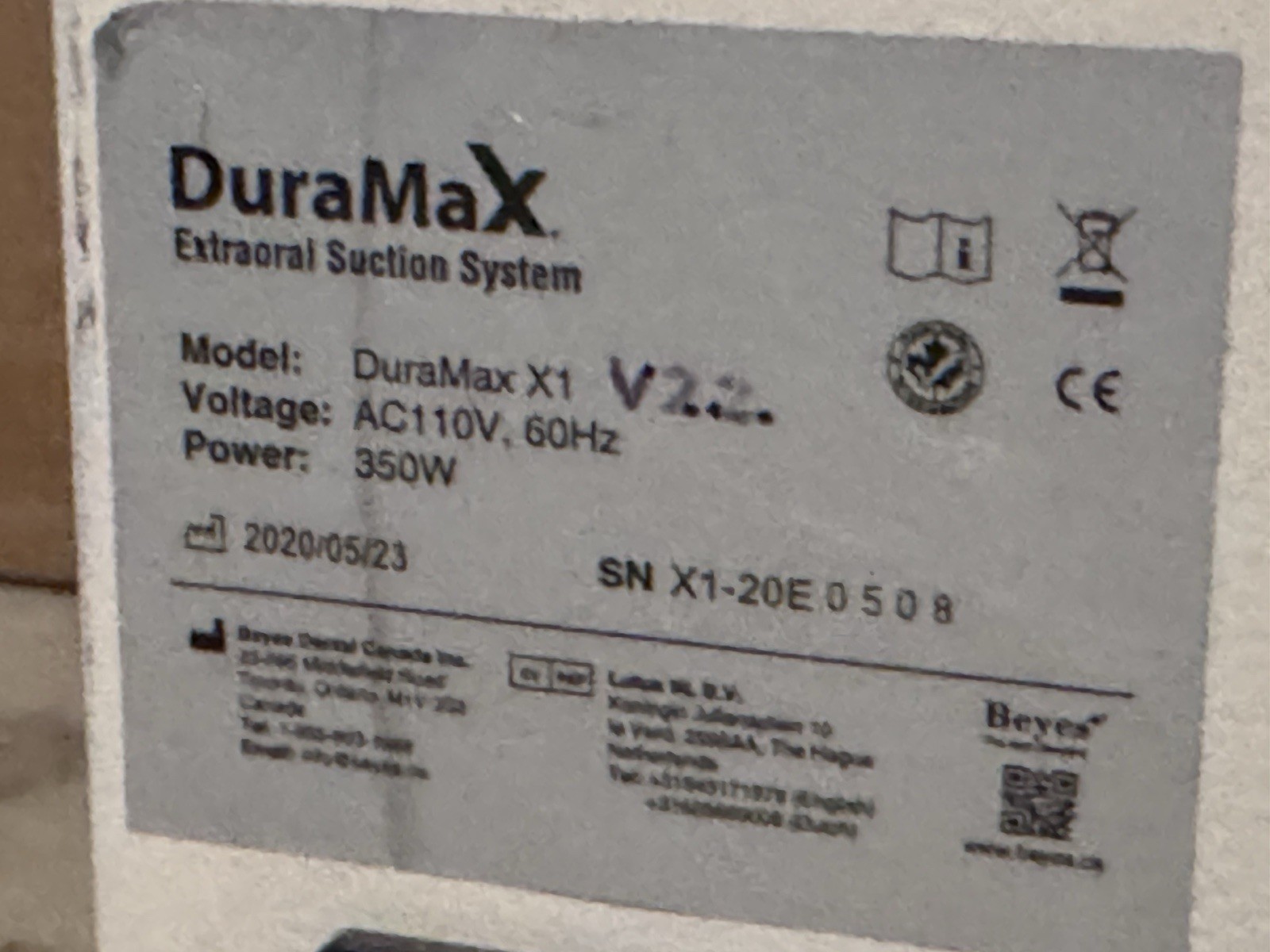 BEYES DuraMax X1 SUCTION SYSTEM