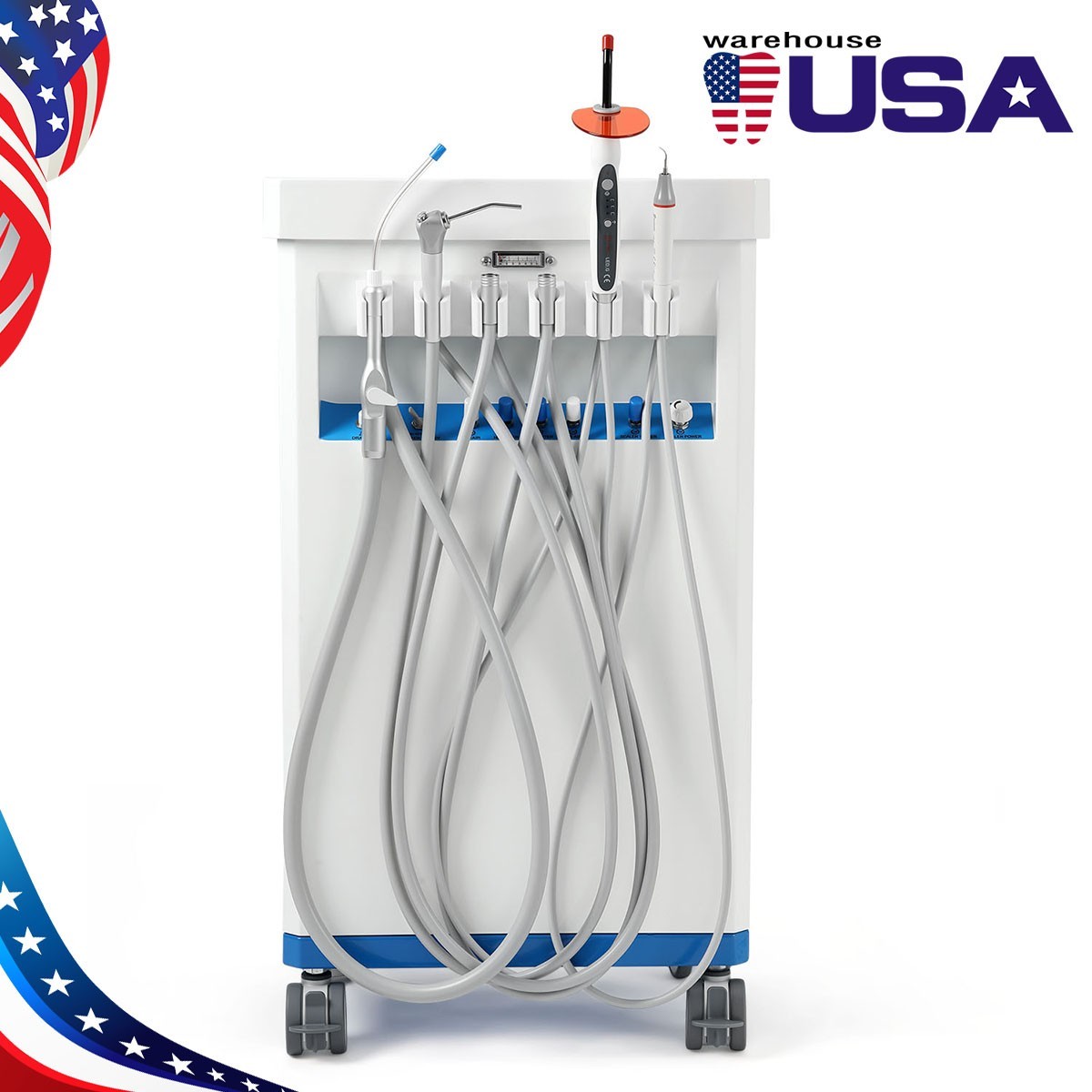 GU-P209 Dental Mobile Delivery Cart Treatment Unit Air Compressor Suction FDA