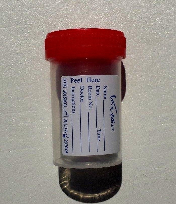 Urine Collection Container Sterile Sample Specimen Bottle Cup 60 ML, 6 Pcs