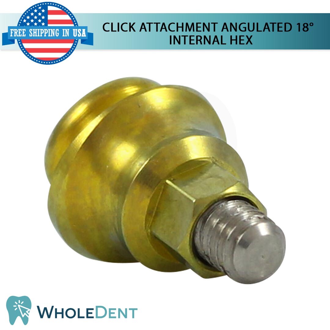 Angulated Click Attachment Strong Silicone Cap 18° Dental Internal Hex
