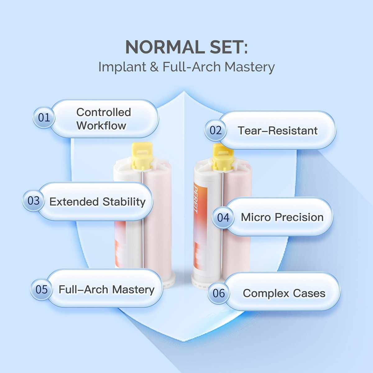 AZDENT Dental Impression Material Putty Light Body Fast/Normal Set 50ml*2