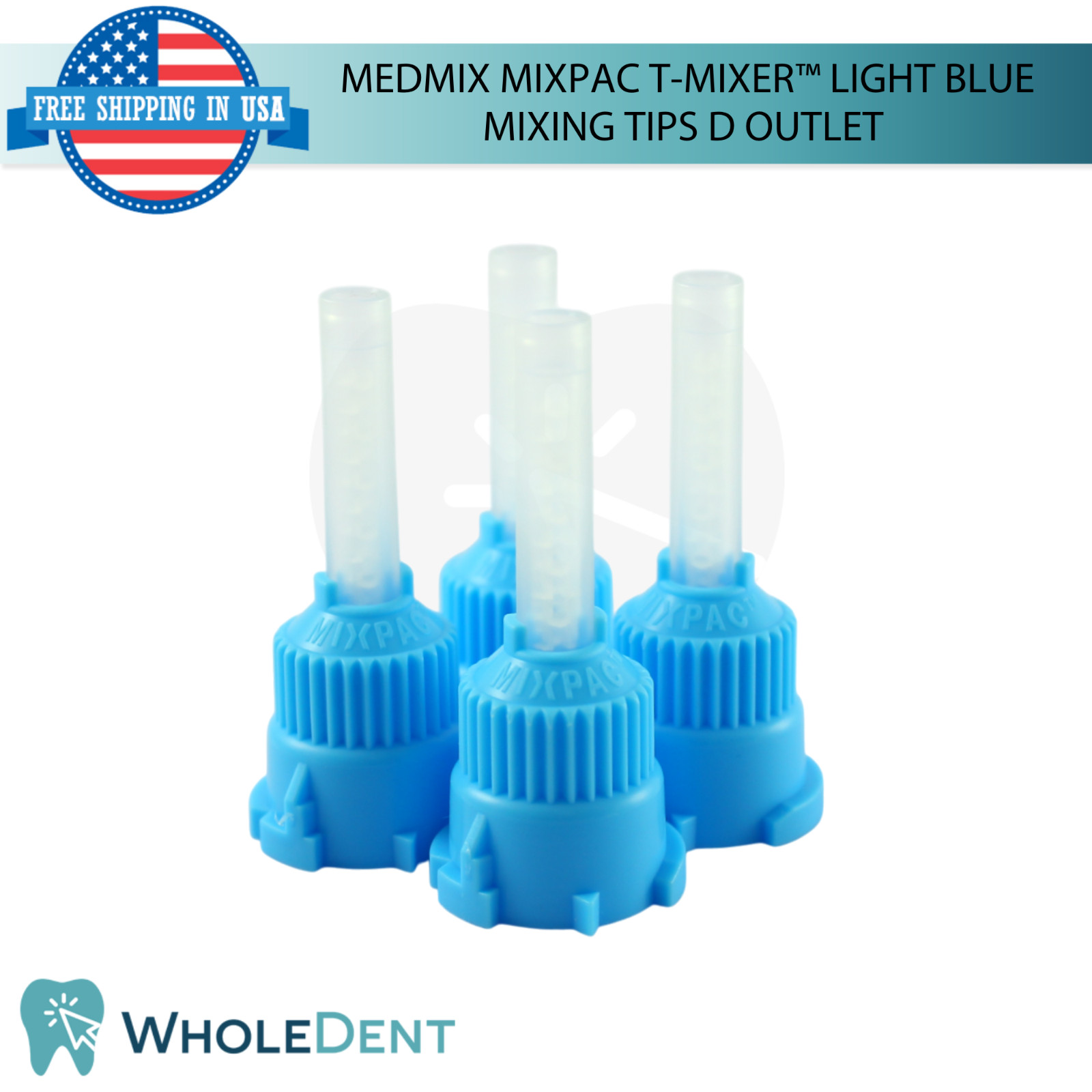 Dental Medmix MIXPAC™ T-Mixer™ Mixing Tips D Outlet Light Blue Dispensing Tool