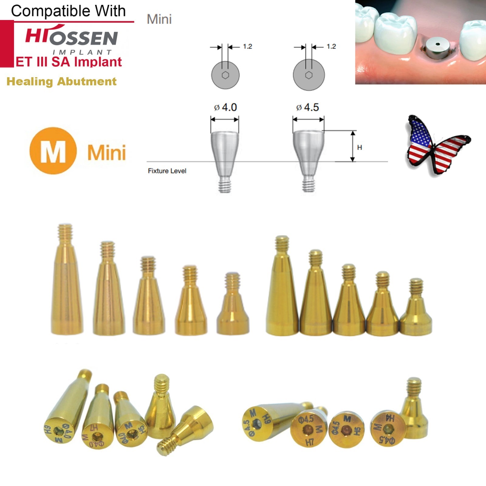 Fit Hiossen Locator/Healing Cap/Transfer lmpression Coping Open/Closed Abutment