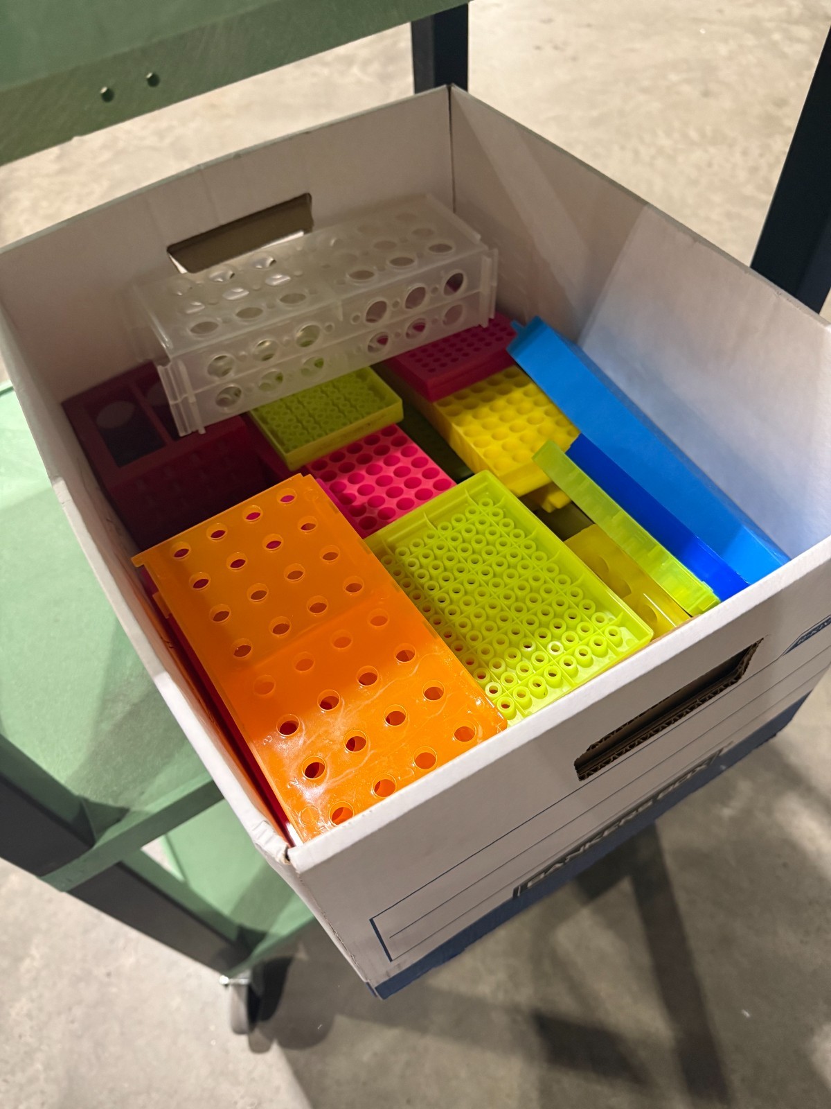 Bulk Laboratory & Medical Organizer Trays — Mixed Wholesale Boxful (Lot of 35)