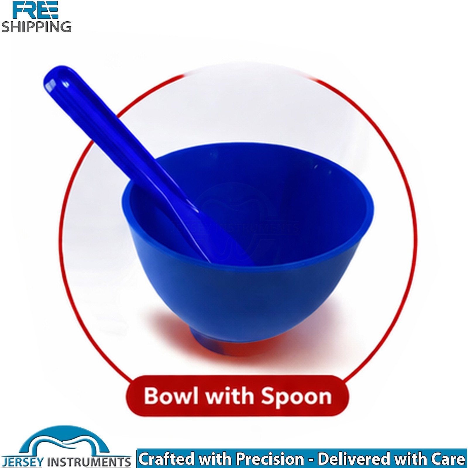 Dental Lab Silicon Mixing Bowl Flexible W Plastic Spoon Alginate Mixing Spatulas