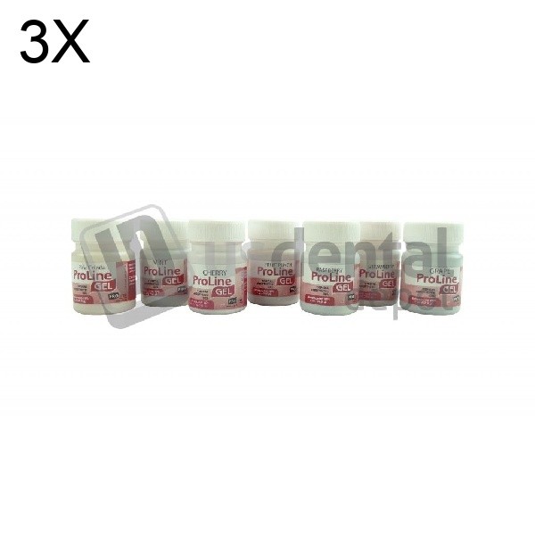 3X LOT of PRO-LINE Gel 1 oz. Bottle Raspberry ( topical anestesic gel ) 018-025