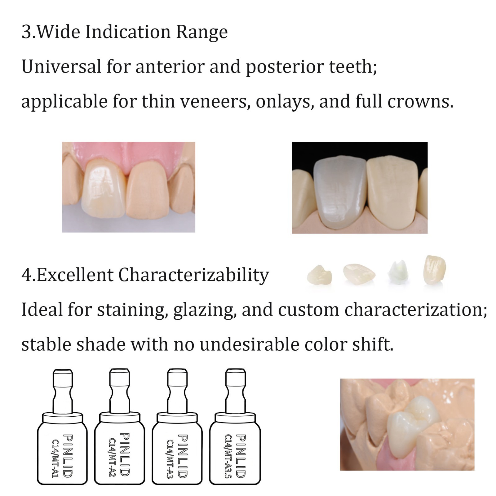 Dental MT Lithium disilicate glass-ceramics Blocks Emax CAD Milling CEREC Inlab