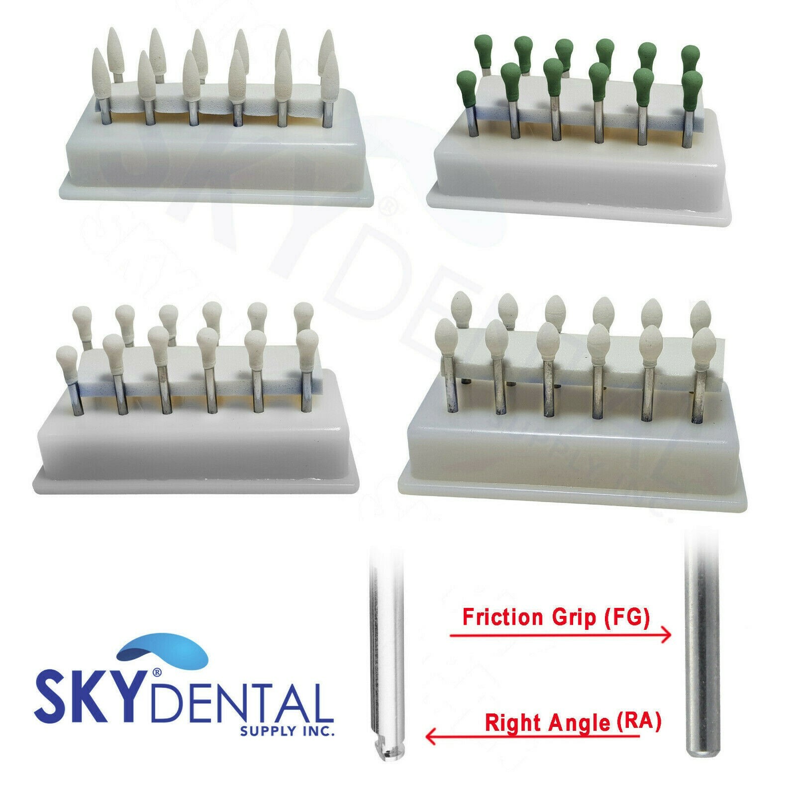 Flame Cone Round Mounted Stone Dental Polishing Burs FG / RA Abrasion Point Bur