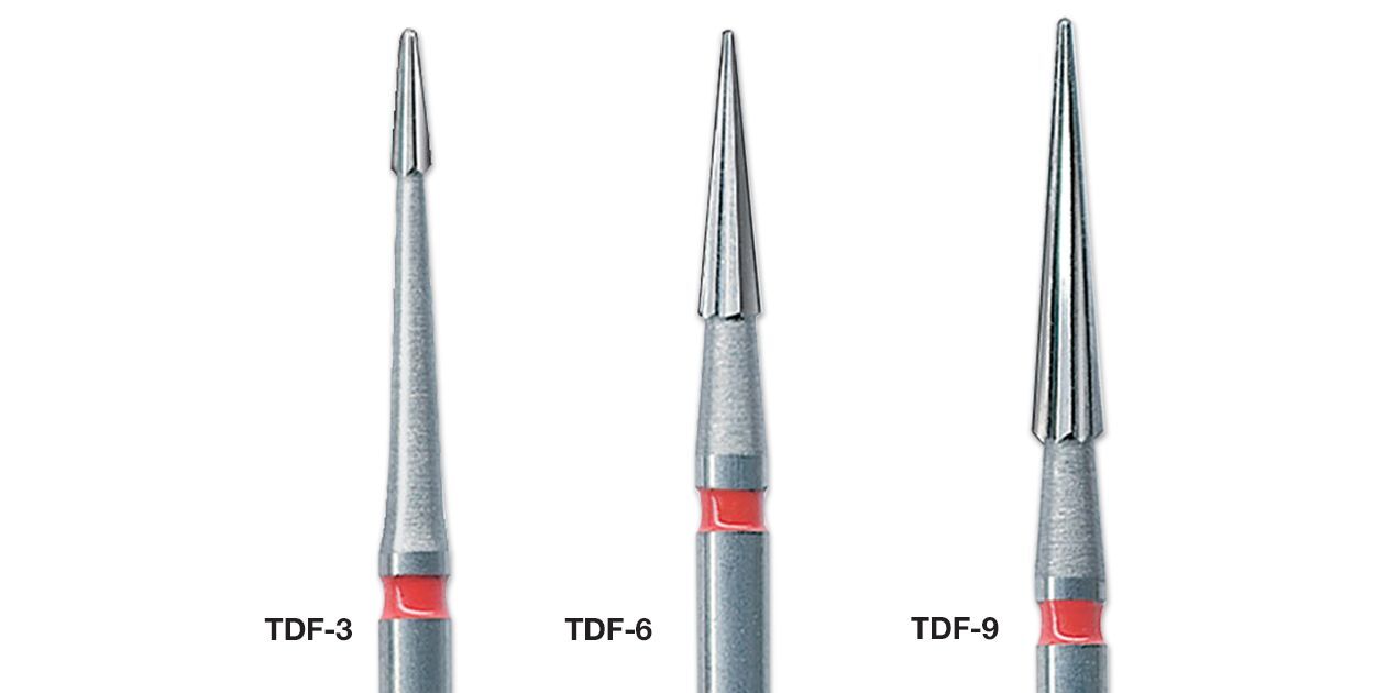 NTI FG #135.014 Fine Grit Diamond Bur, TDF-9 T.D.F. Series. Pack of 5 Burs
