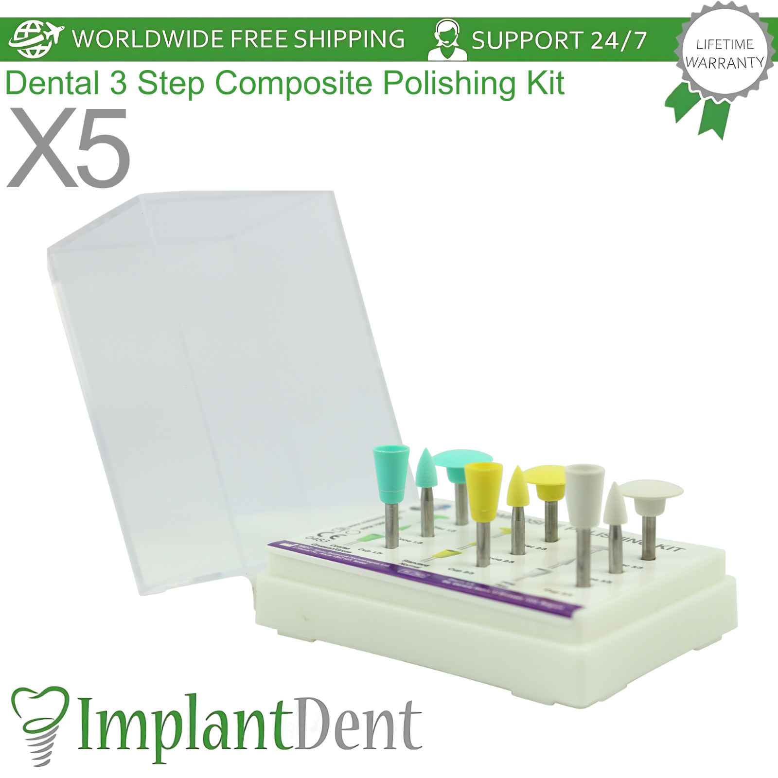 X5 Dental 3 Step Composite Polishing Kit For Refining Dentistry Restorations