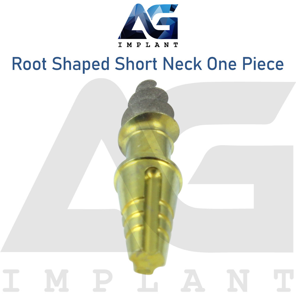 Root Shaped Short Neck One Piece Fixture System Titanium RBM surface