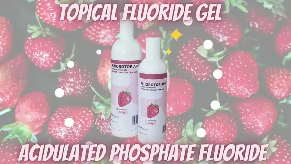 Dental Fluorotop APF Topical Fluoride Gel 200g Bottle STRAWBERRY