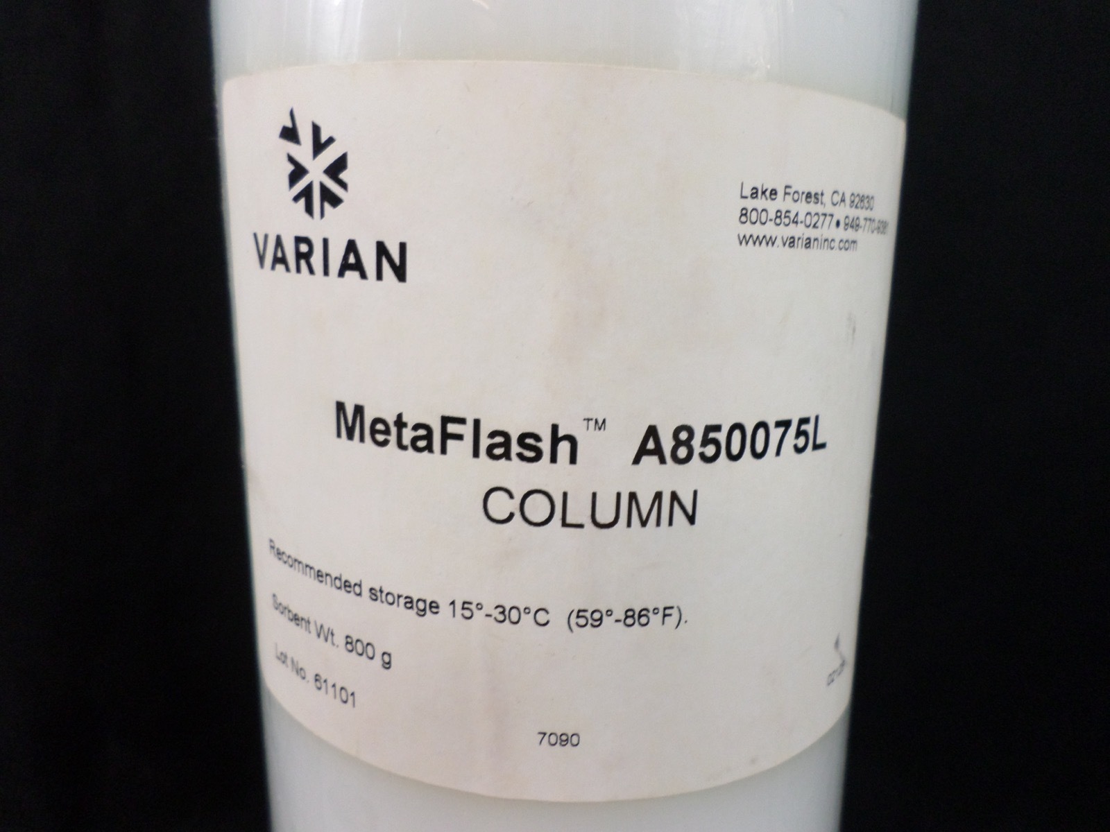 VARIAN MetaFlash 800g 30cm 75L Silica Flash Chromatography Cartridge A850075L