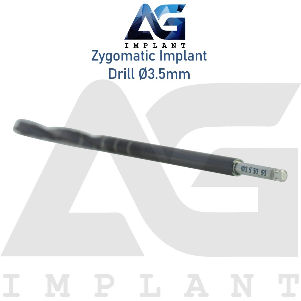 5 Zyg Drills Ø3.5mm For Zygomatic Fixtures Stainless Steel With A DLC