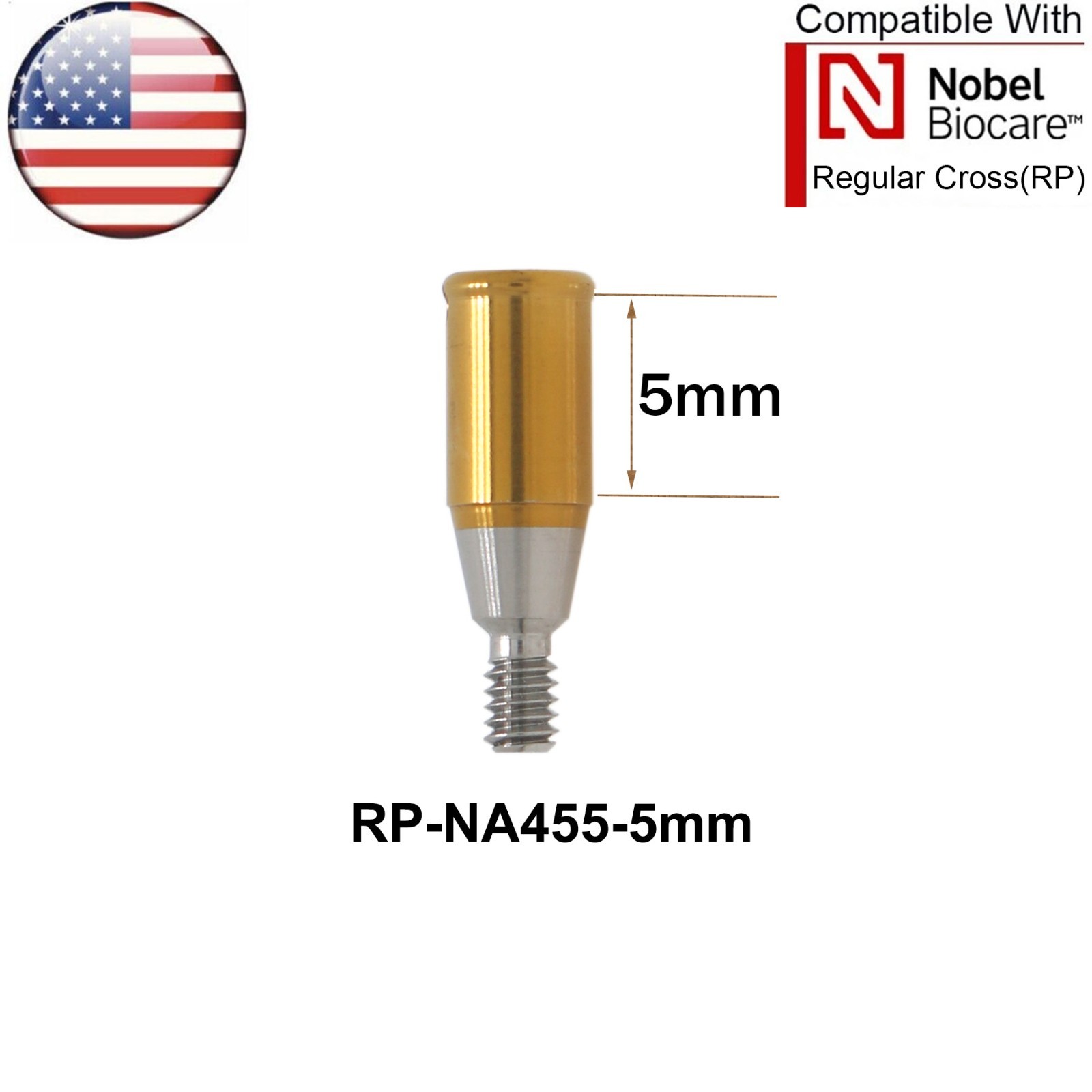 US Dental RP Implant Locator Abutment For Nobel Biocare Active AH=1/2/3/4/5.0mm