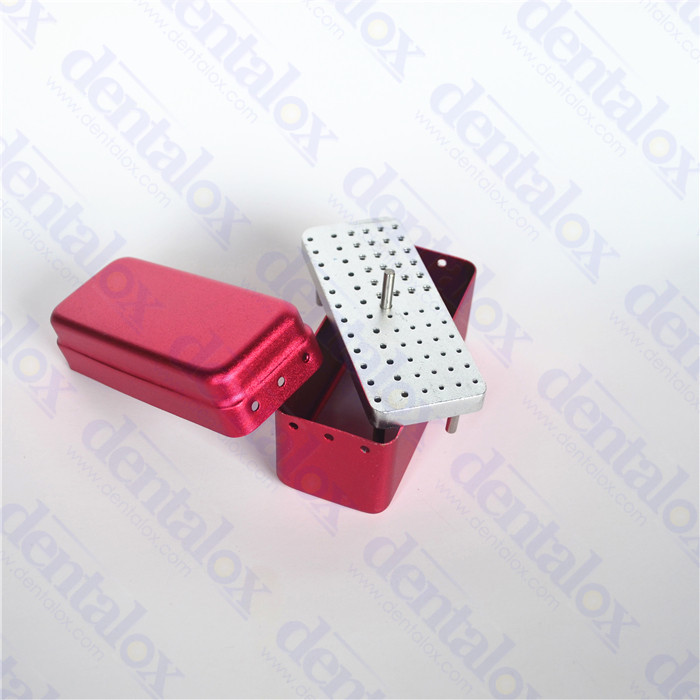 #B003 3 x Pack 72 Holes Autoclavable Aluminum Bur Disinfection Box Sorted Colors