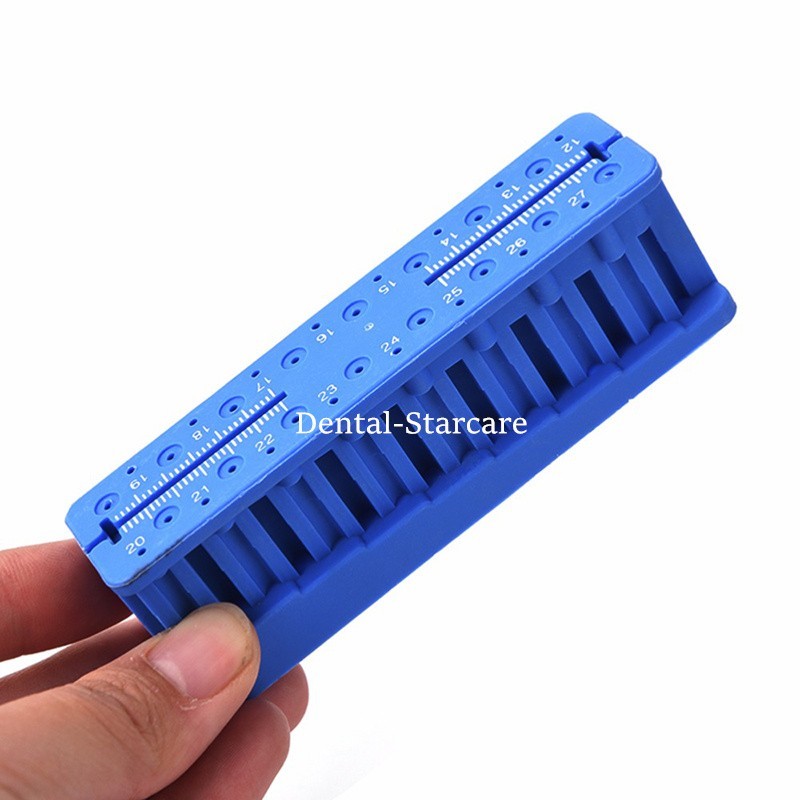 1Pcs Dental Endo Files Measuring Block Holder with Ruler Autoclavable Stand Blue