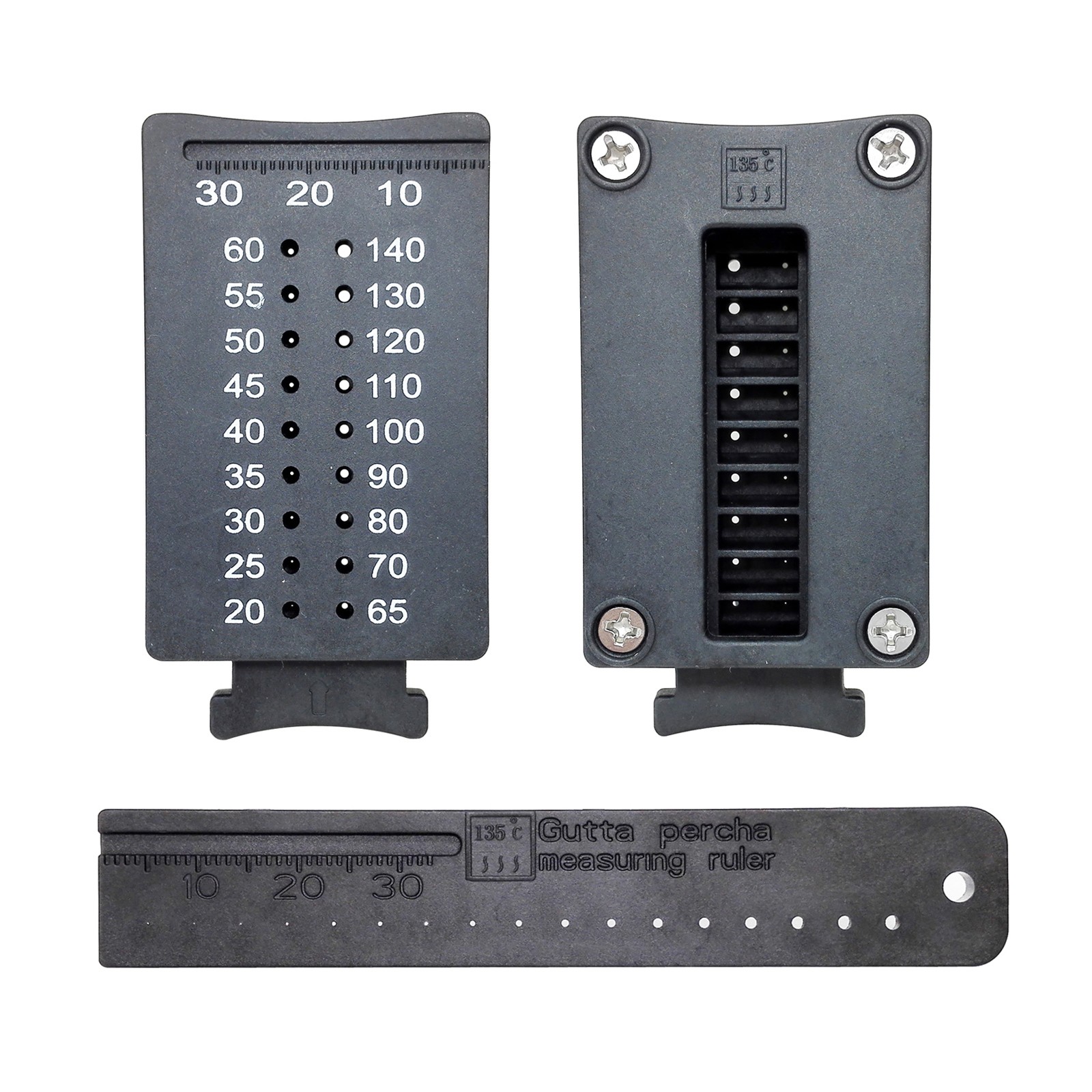 Dental Gutta Percha Points Gauge Cutter Endo Root Files Messurement Ruler Black