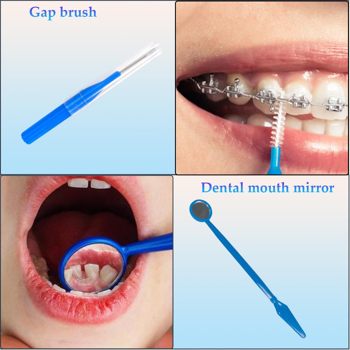 EASYTODENTA 8-in-1 Portable Orthodontic Oral Care Kit Braces Cleaning Blue