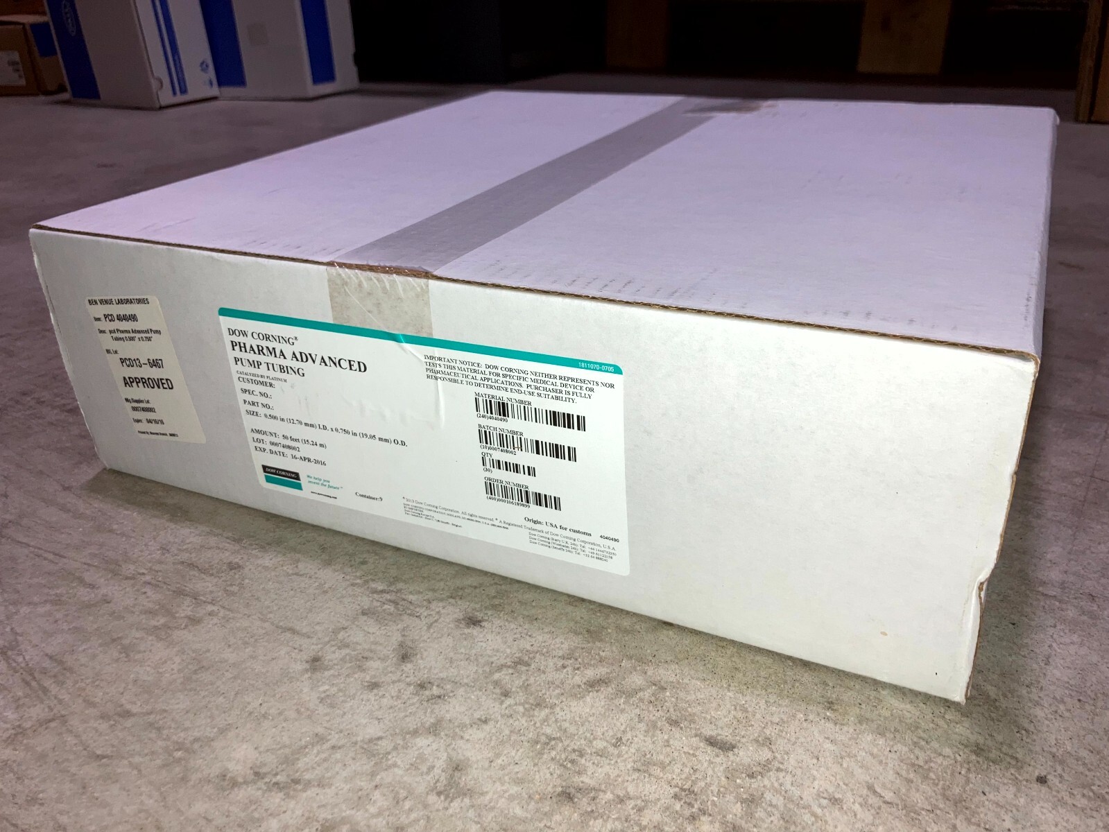 Dow Corning Pharma Advanced Pump Tubing 50ft 1/2″(12.70mm) ID x 3/4″(19.05mm) OD