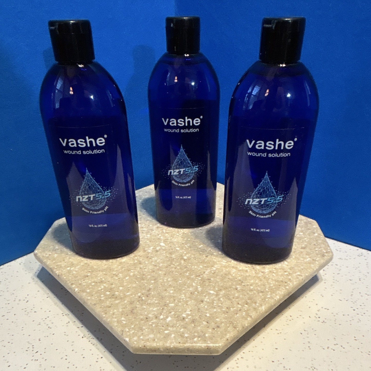 Vashe Wound Solution Wound Care 475 mL (16.9 oz) Bottle 3-Pack MPN 00314