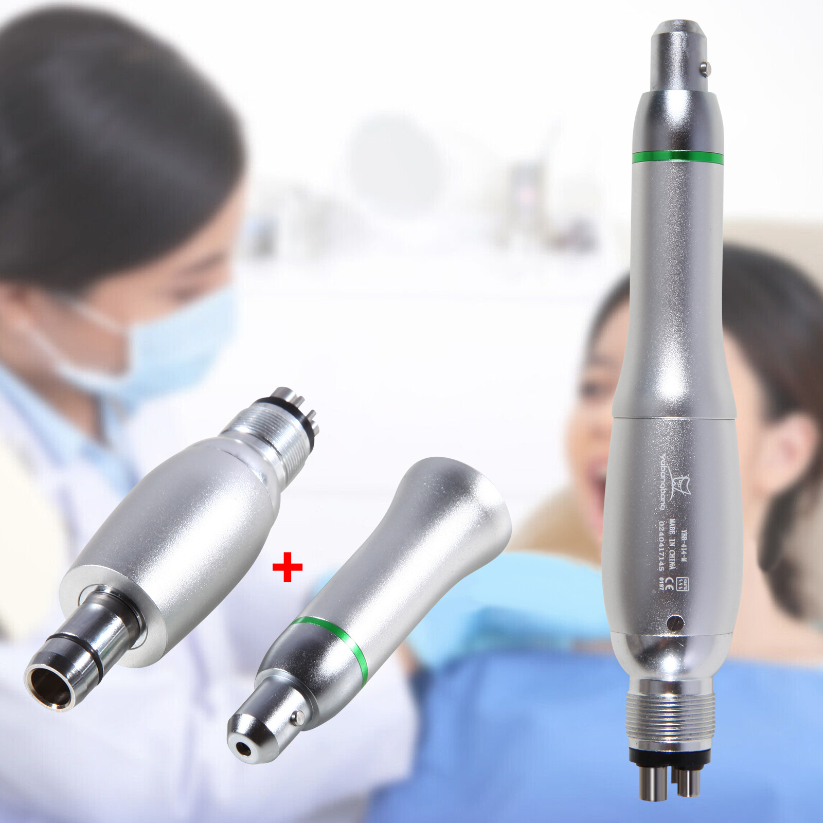 360°Swivel Dental Hygiene Prophy Handpiece Air Motor 4 Hole & 4:1 Nose Cone YB