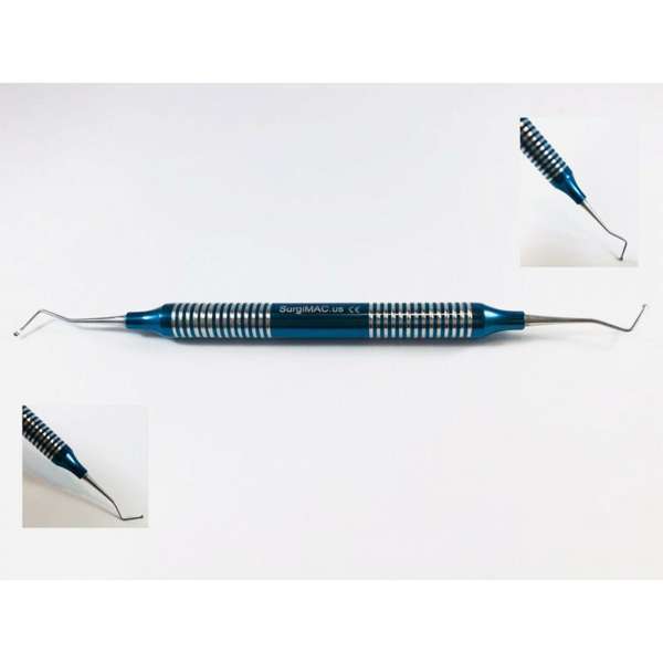 SurgiMac #125/126 Double-Sided Excavator Blue Titanium Handle, 1/Pk