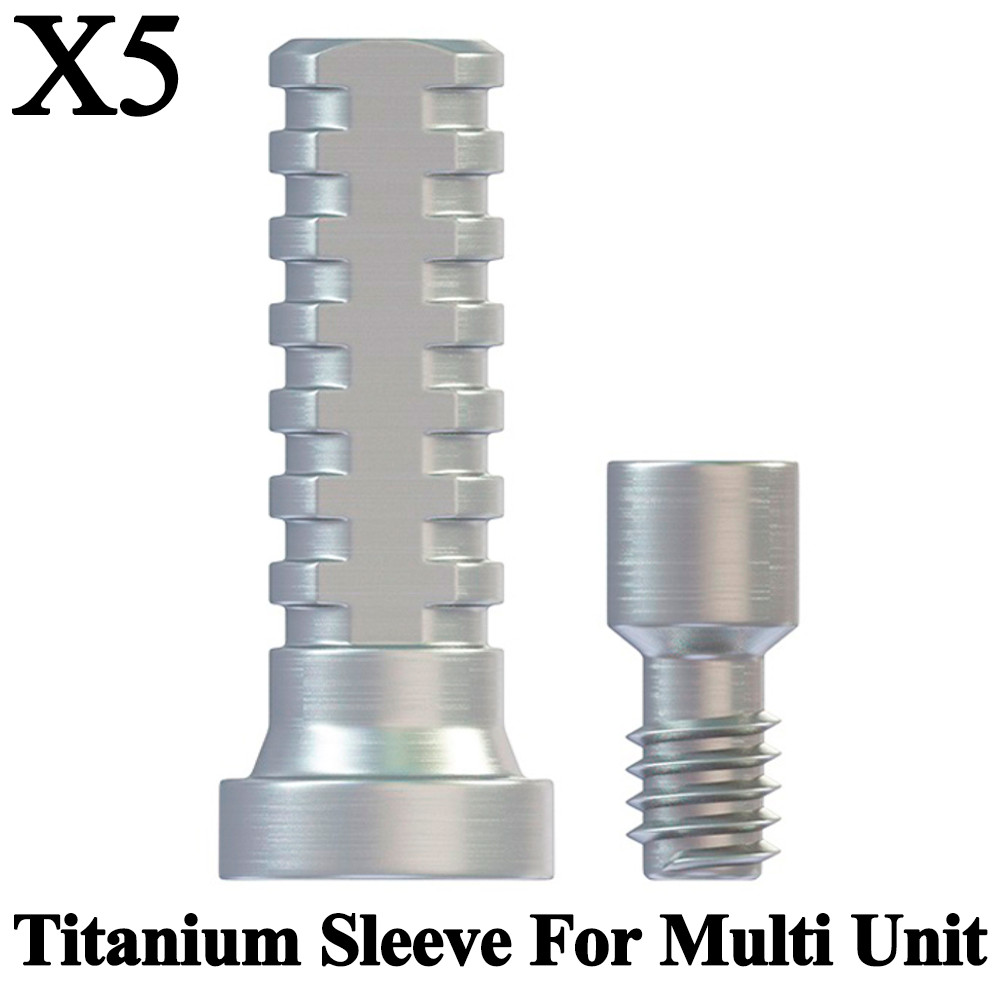 5pcs Titanium Sleeve For Multi Unit 1.4mm System Dental Cylinder Screw Fixture