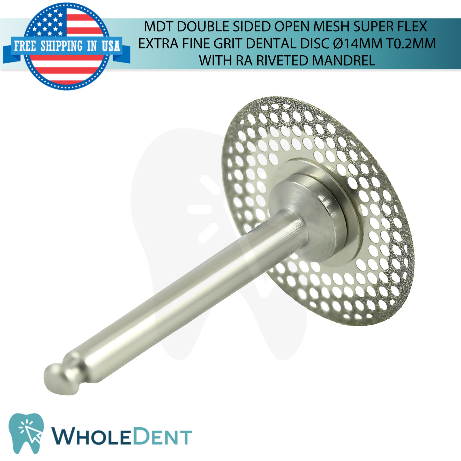 Double Sided Open Mesh Super Flex Extra Fine Grit Dental Lab Disc Ø14mm T0.2mm