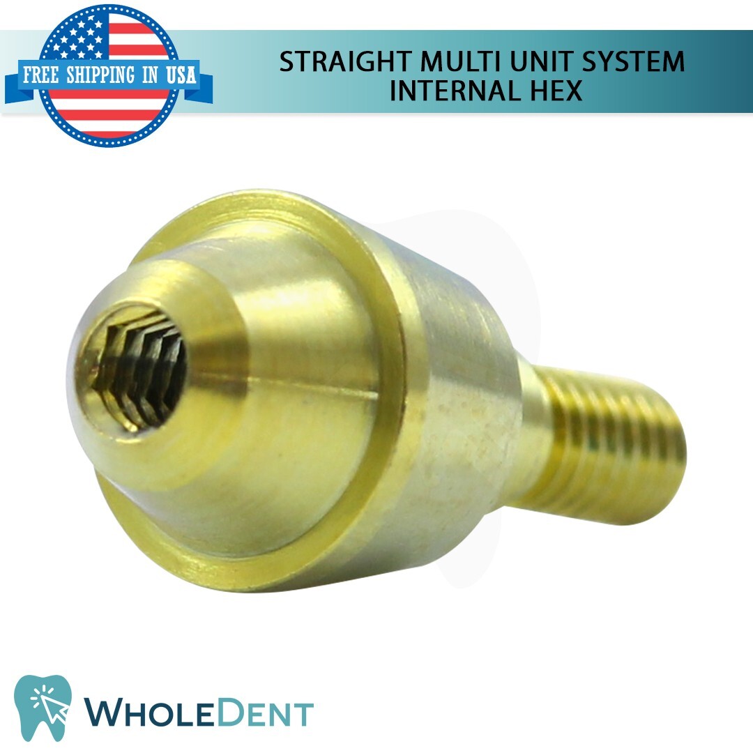 10x Straight Abutment Multi Unit 1.6mm System Titanium Sleeve Set Dental Int Hex