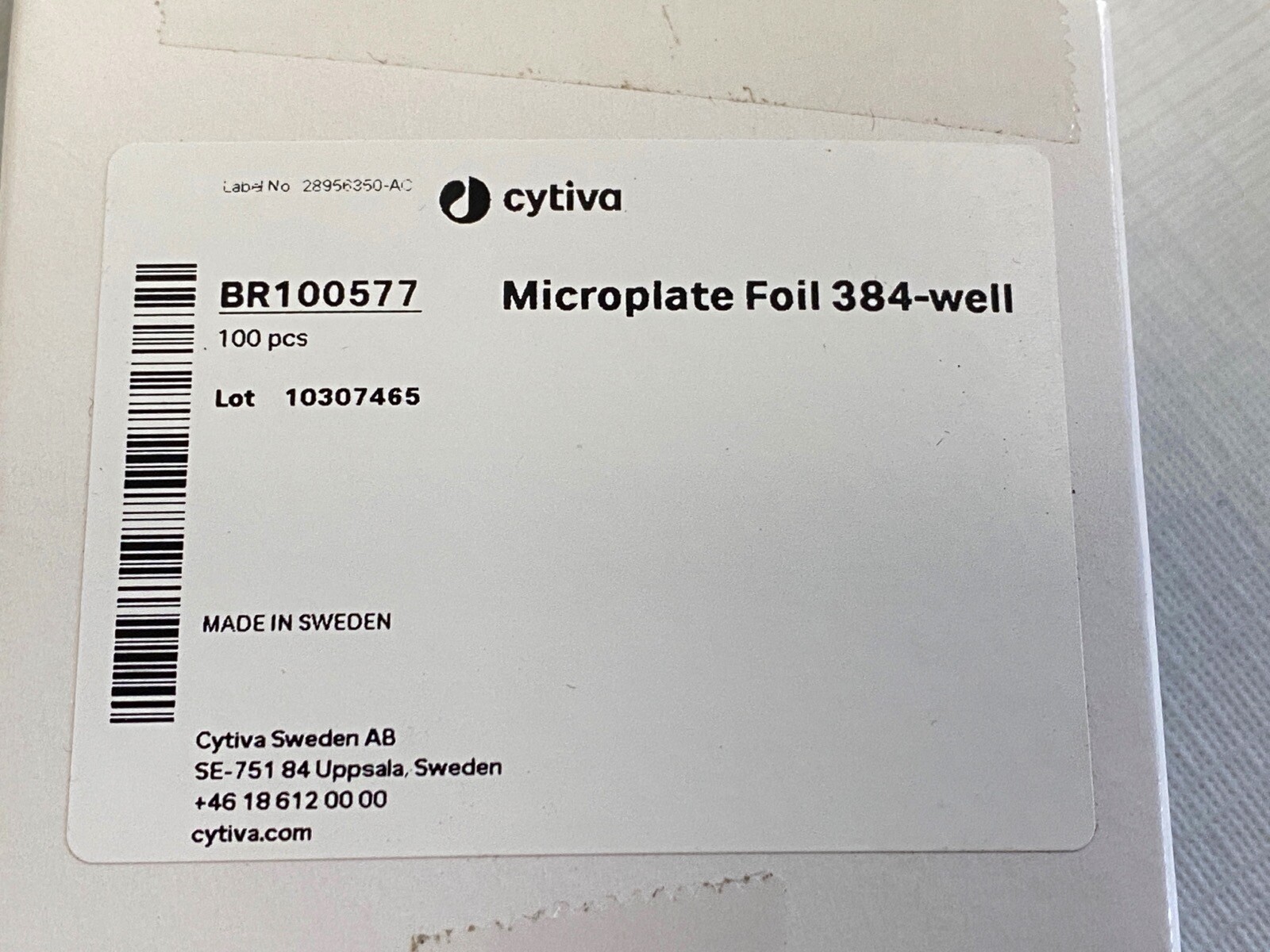 (100) CYTIVA Biacore 384-Well Transparent Plastic Self-Adhesive Microplate Foils
