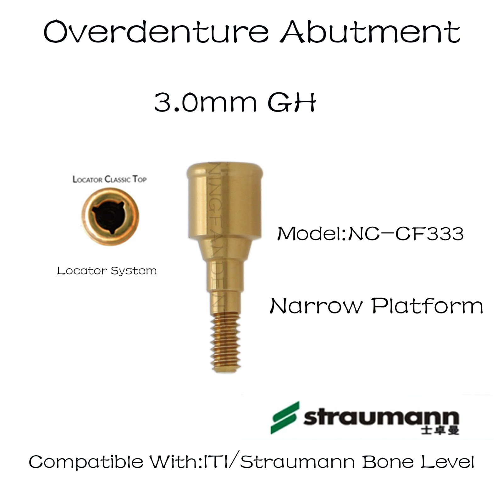 Straumann/ITI-Bone Level NC Dental Overdenture Locator Abutments For 1-5mm GH
