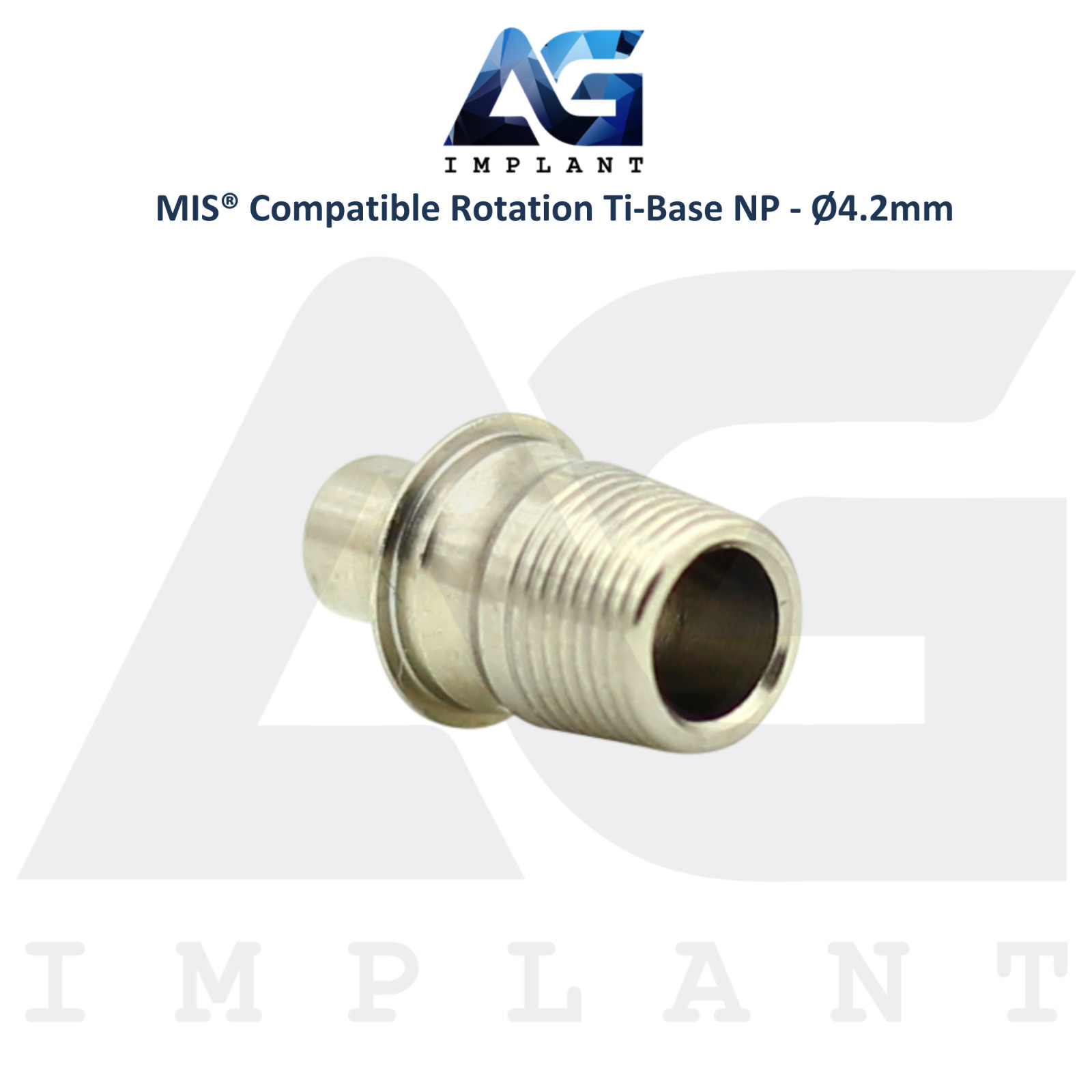 x10 Dental Ti-Base Rotation Ø4.2mm NP Compatible with MIS® Int Hex System 2.10mm