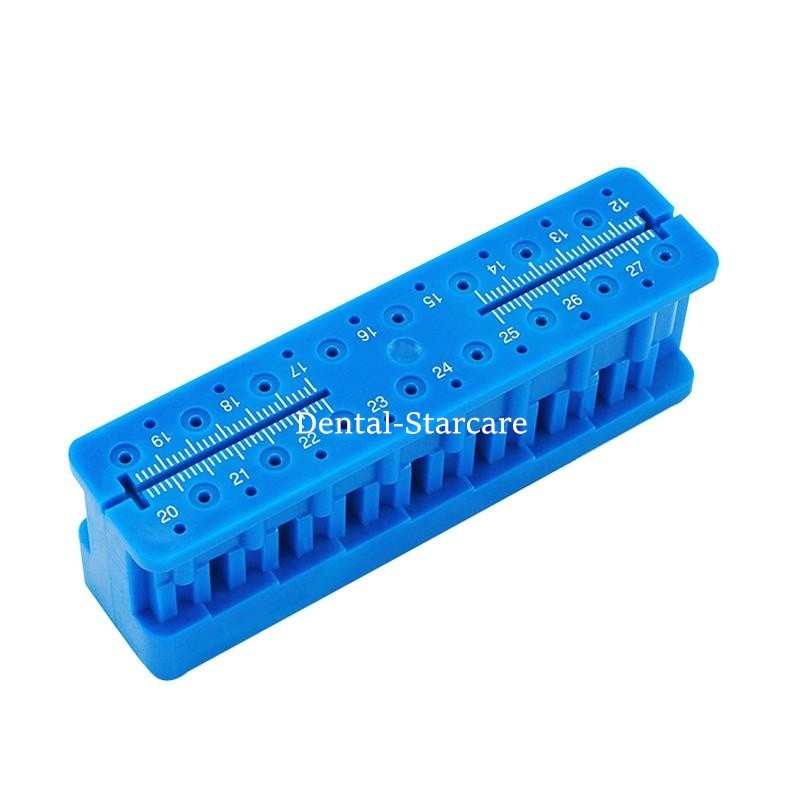 1Pcs Dental Endo Files Measuring Block Holder with Ruler Autoclavable Stand Blue