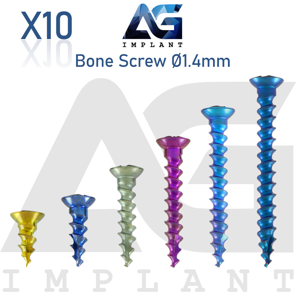 10 Titanium Screw Ø1.4mm Guided Regeneration GBR Dental Membrane Fix System
