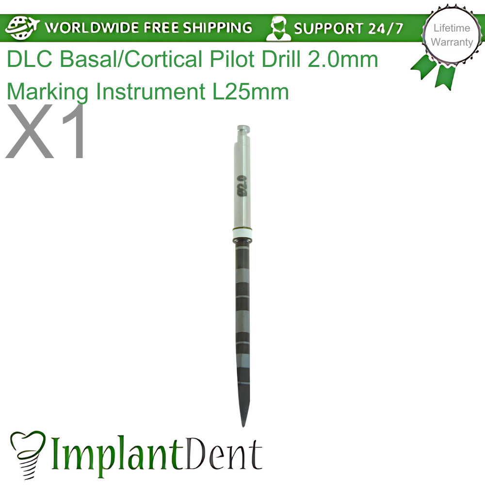 1x DLC Basal/Cortical Pilot Drill 2.0mm Marking Instrument Dental Tool 25mm