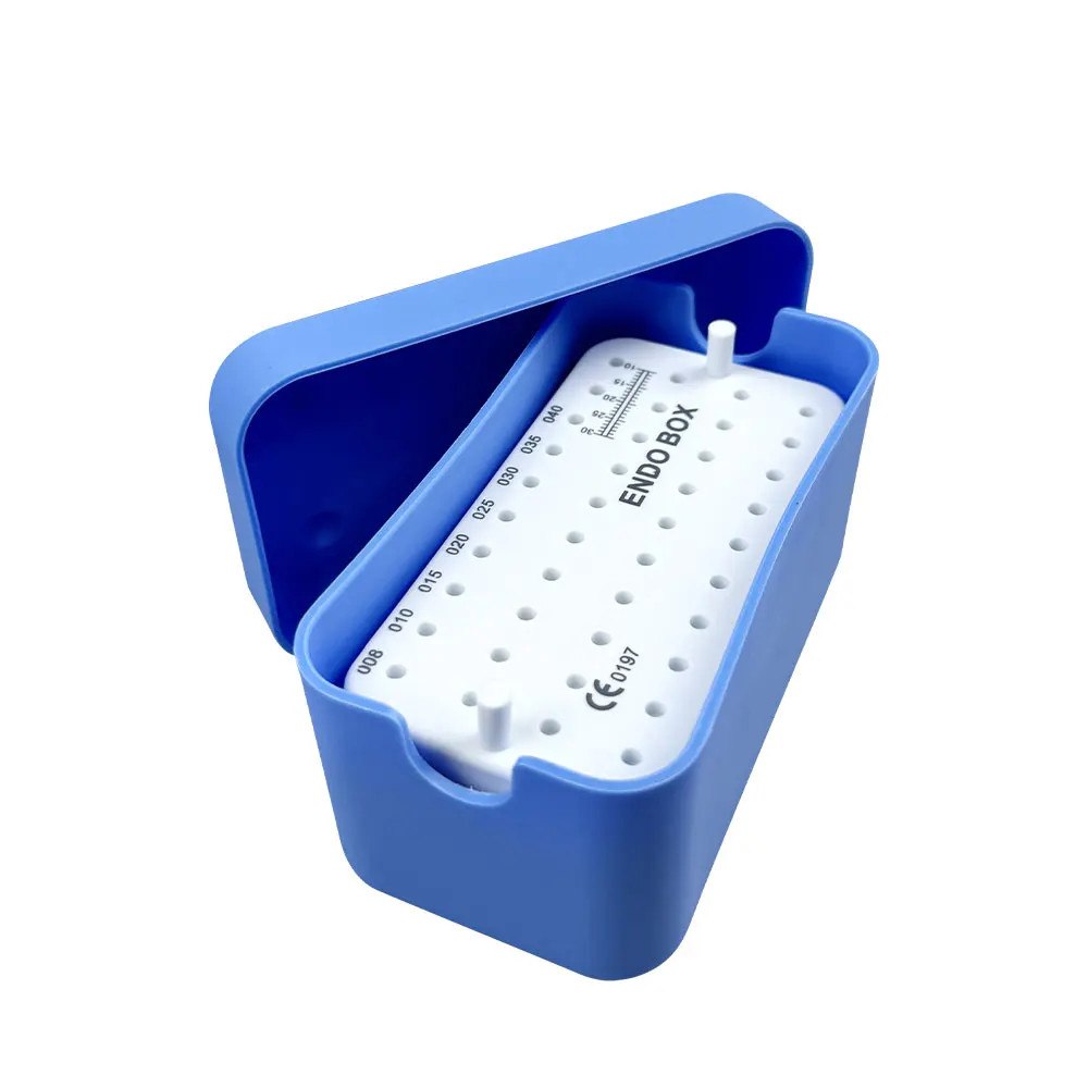 40H Dental Endo Box With Ruler Block Stand Dental Disinfection Endo Files Holder