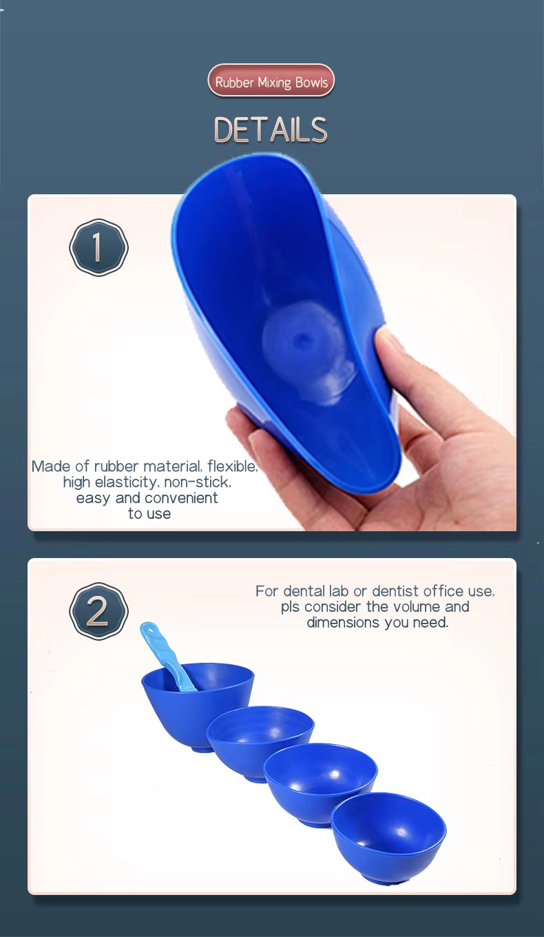4PCS Dental Plaster Alginate Silicone Flexible Mixing Bowl + 2 Mixing Spatulas