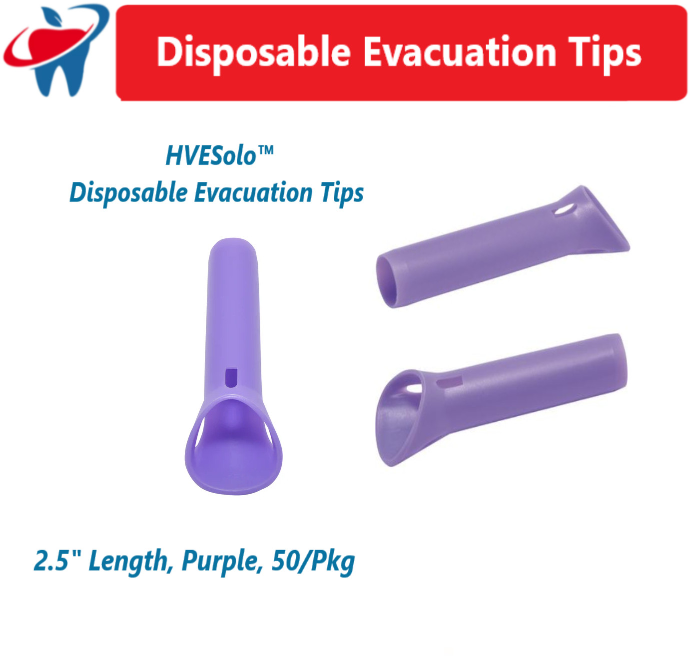 Dental Palmero HVEsolo Disposable Evacuation Tips, 2.5″ Length, 50/bg – HVE Tips
