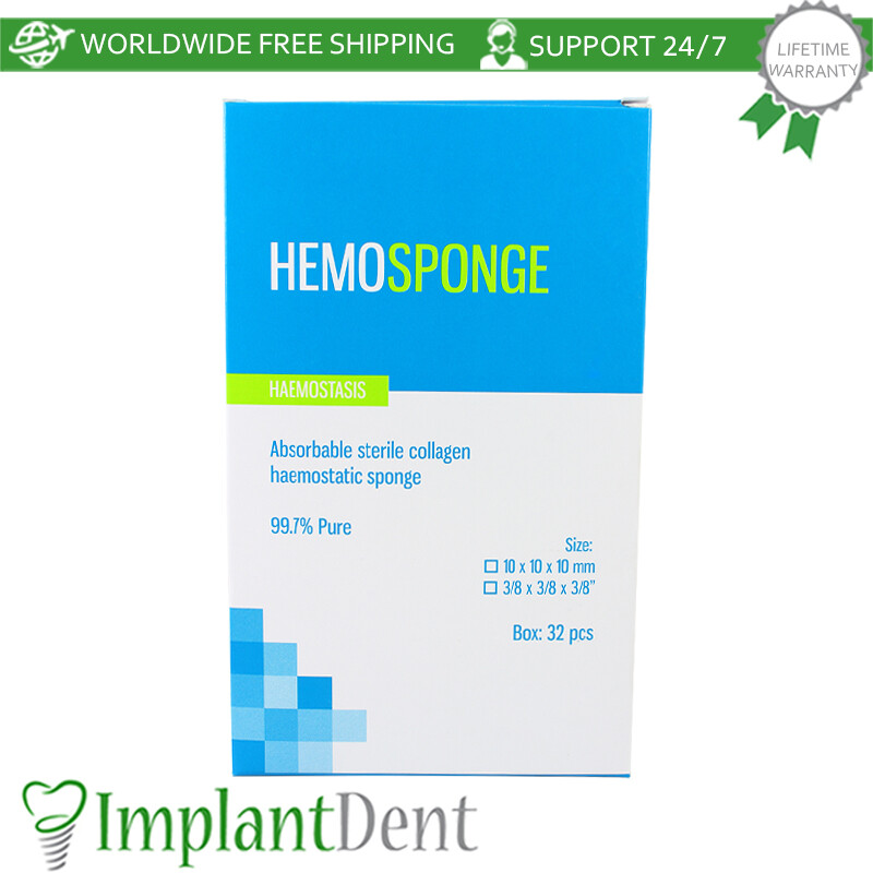 Dental Hemosponge Absorbable Gelatin Sterile Sponge 32pcs / 1 box