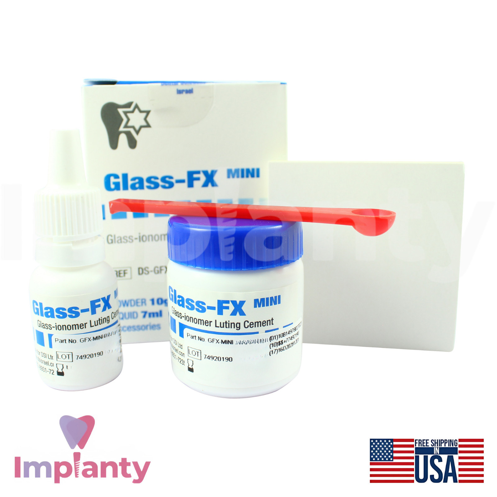 DSI Glass-FX Multi-Purpose Ion omer Crown Permanent Cement 10g Powder 7ml Liquid