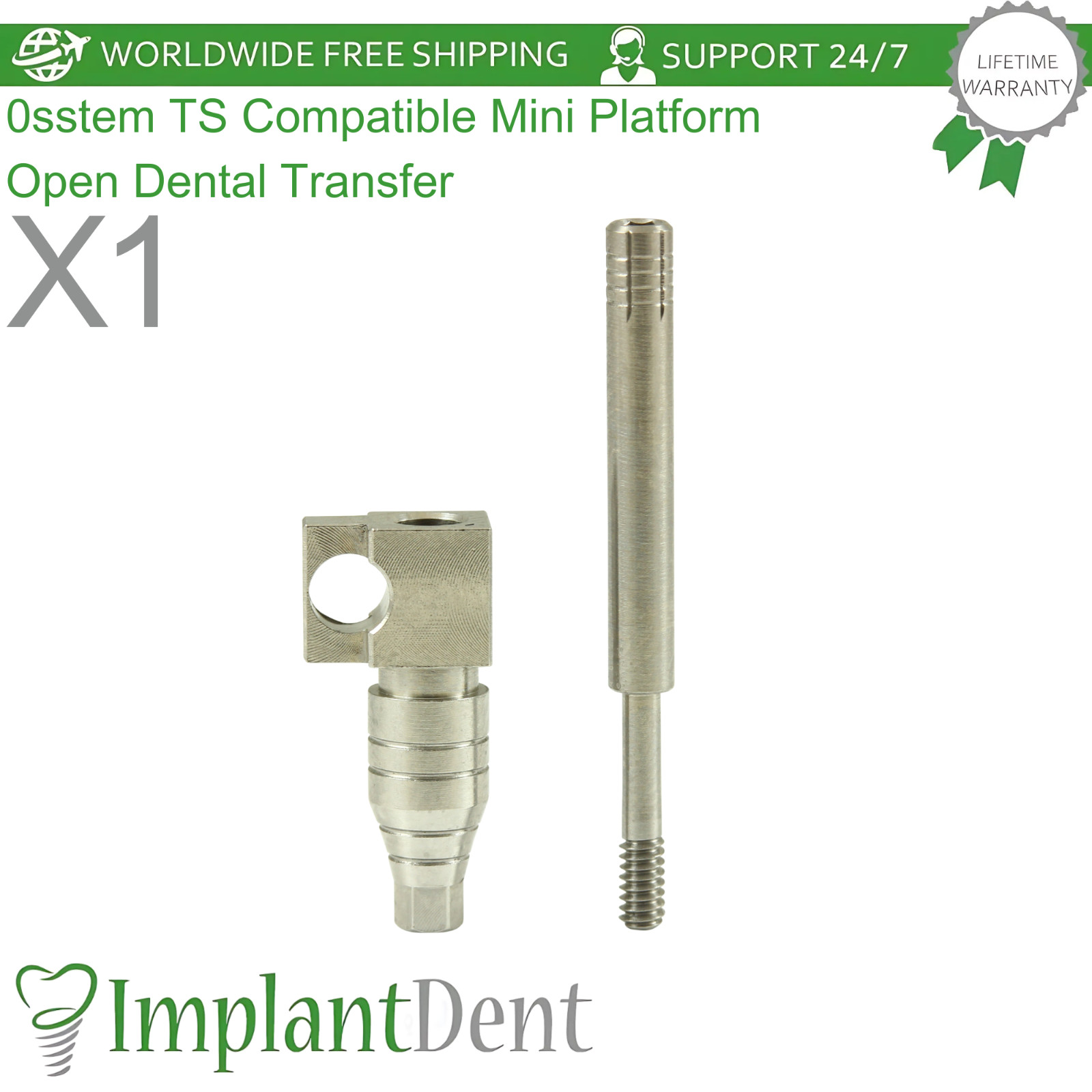 0sstem TS Compatible Mini Platform 2.1mm Open Dental Transfer With Hex